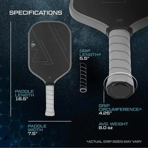 Pickleball Paddle 16 mm T700 Carbon Fiber - Frosted Surface - Unibody - Thermoformed - Enhanced Power Sweet Spot - Pickleball Racket USAPA