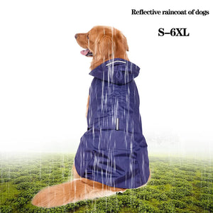 Dog Raincoat - Reflective Dogs Rain Coats - Hooded Jacket - Raincoat